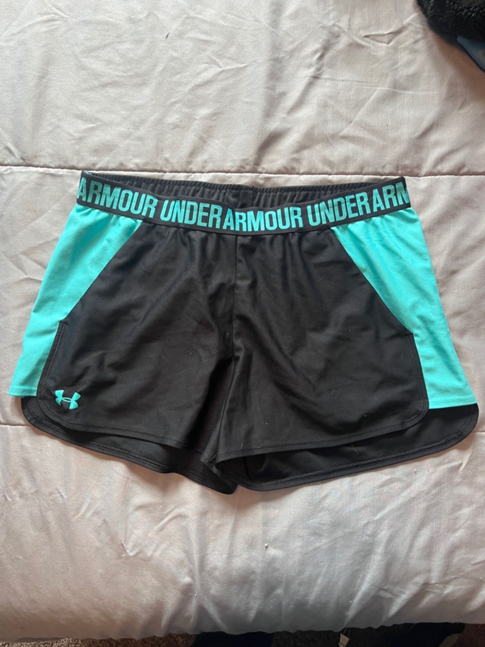 Under Armour Black & Teal Women's Athletic Shorts